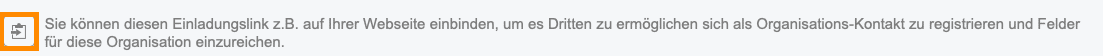 Darstellung eines Menüpunktes aus der POICloud zum Erstellen eines Einladungslinks zur Feldanmeldung durch externen Personen.