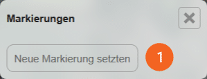 Abbildung des Pop-Up-Menüs zur Erstellung einer neuen Markierung auf der Kartenansicht der POICloud mit dem Button "Neue Markierung setzen"