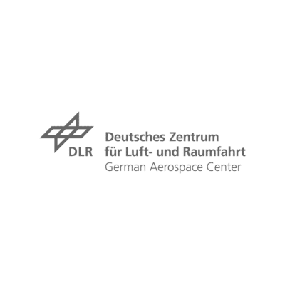 Das Logo des Deutschen Zentrum für Luft- und Raumfahrt (DLR) mit transparenten Hintergrund sowie dem dazugehörigen Firmenlogo und dem Text "Deutsches Zentrum für Luft- und Raumfahrt". Darunter steht etwas kleiner "German Aerospace Center"