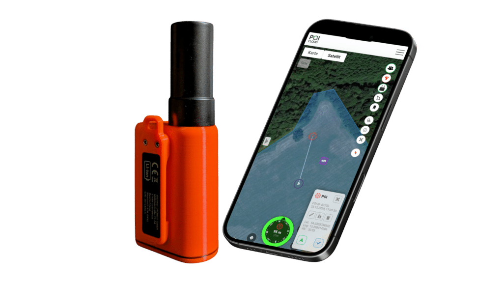 POIApp RTK Empfänger mit Smartphone