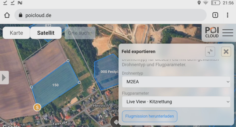 Die POICloud auf dem SmartController aufrufen um Missionen herunterladen.